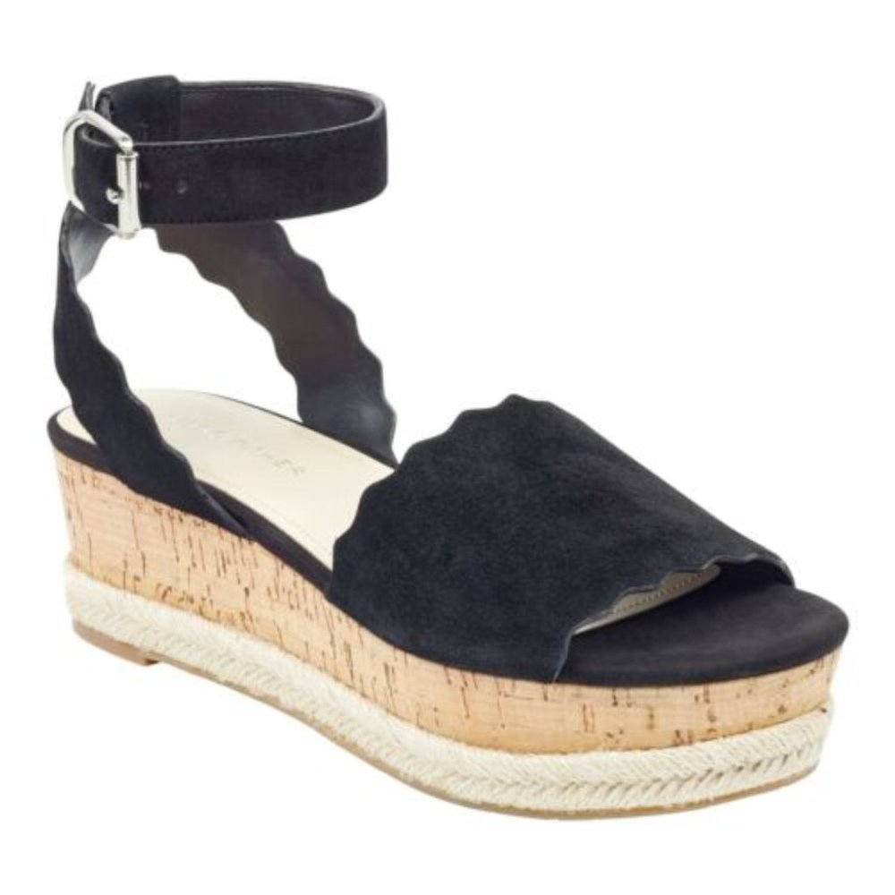 Marc Fisher Black Platform Sandals Size 8.5